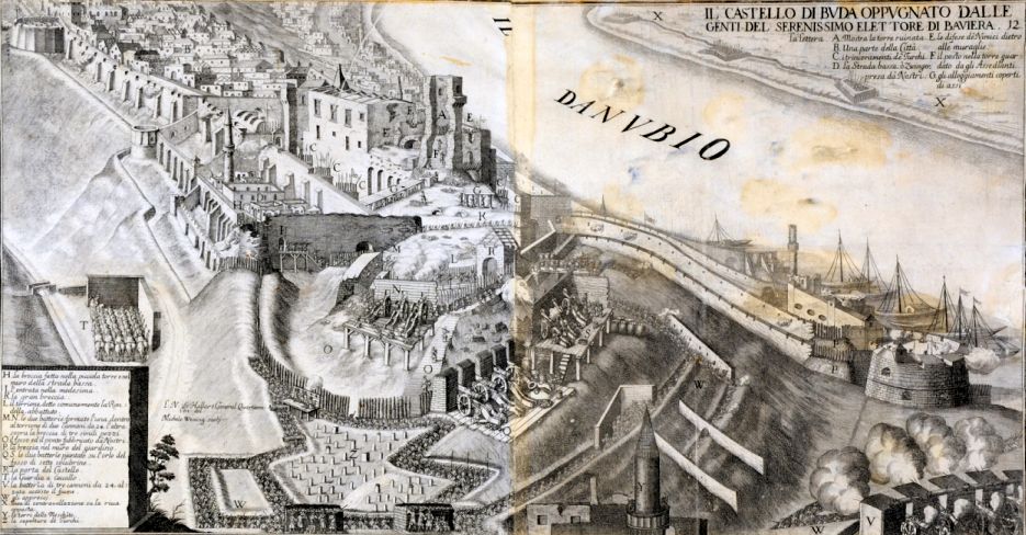 Buda vára: Hallart János hadmérnök rajza nyomán. Buda vára: Hallart János hadmérnök rajza nyomán.