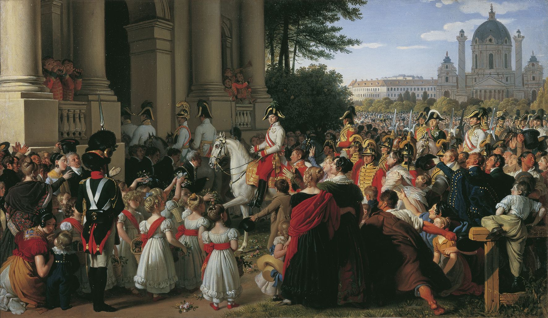 Johann Peter Krafft: I. Ferenc császár bevonulása a párizsi békeszerződés után, 1814. június 16-án. Johann Peter Krafft: I. Ferenc császár bevonulása a párizsi békeszerződés után, 1814. június 16-án.