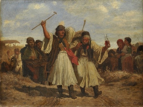 Lotz Károly: Mulatozó paraszotk (1860 körül).