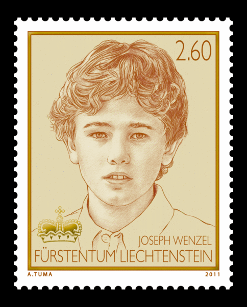 Az egyik kis herceg, Joseph Wenzel, bélyegen.