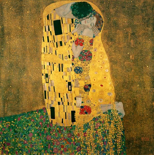 Klimt: A csók (copyright Belvedere).