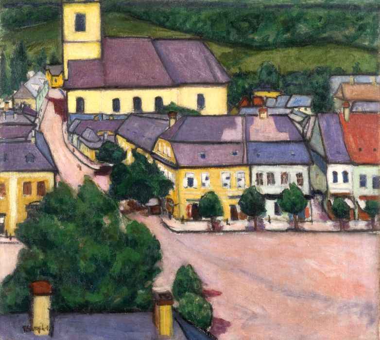Tihanyi Lajos: Nagybányai főtér, 1908.