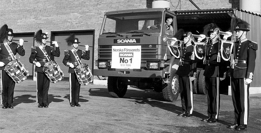 A norvég hadseregnek szállított első Scania jármű.