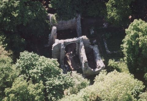 A bükkszentléleki kolostor romjai légifelvételen (forrás: Wikipédia).