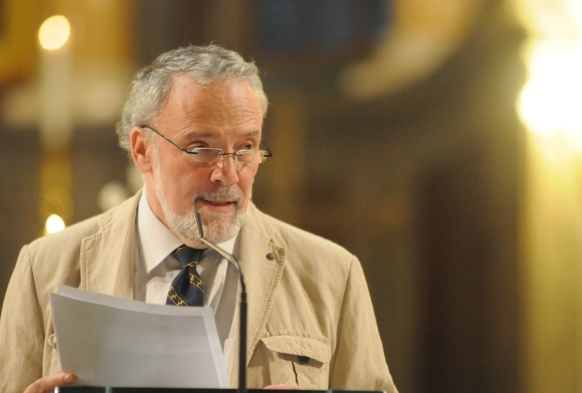 Der ungarische Schriftsteller und Historiker György Dalos hielt am 9. Oktober 2012 die Rede zur Demokratie in der Nikolaikirche. Foto: St. Nöbel-Heise