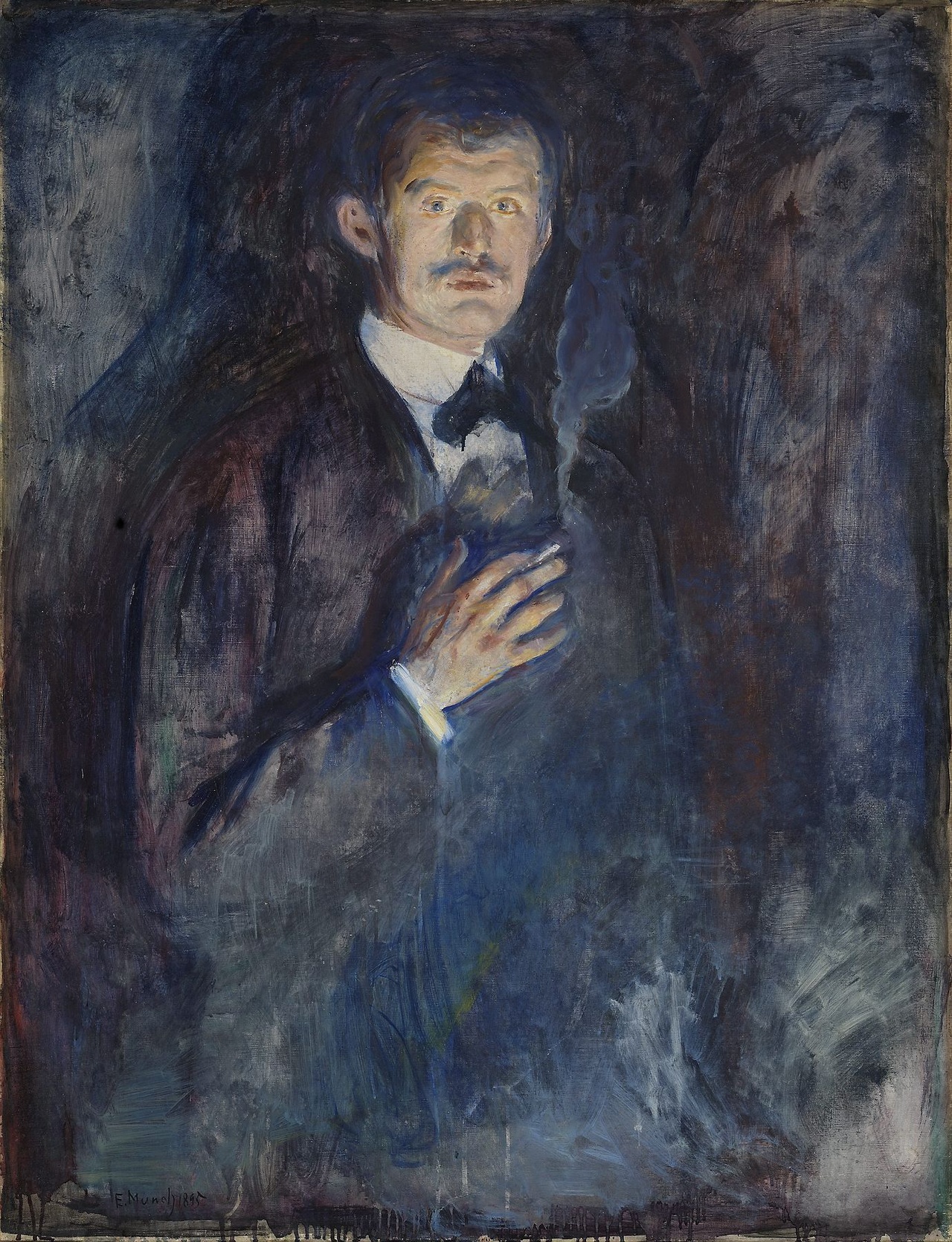 Edvard Munch: Self-Portrait with Cigarette, 1895.