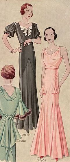 Divatvonalak az 1930-as évekből.