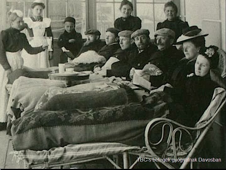 A téli turizmust nem utolsósorban a növekvő nyári turizmus, továbbá a gyógyfürdők és a magaslati klinikák megjelenése tette lehetővé a 19. században. Sokat köszönhet Svájc a 1850 óta folyamatosan fejlesztett vasúti infrastruktúrának. A képen: tébécés betegek gyógyulnak a „Varázshegyen“, Davosban.