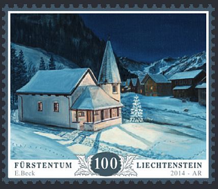 Liechstenstein, Weihnachten 2014: Wendelinskapelle Steg