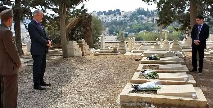 Első világháborús magyar katonasírok Jeruzsálemben.