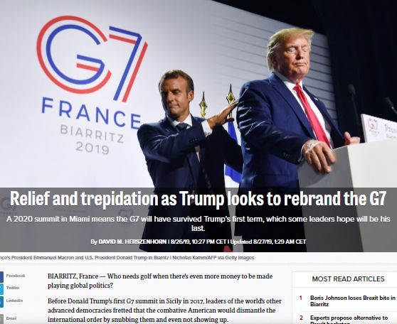 G7-csúcs, Biarritz: Macron példásan kezelte Trumpot