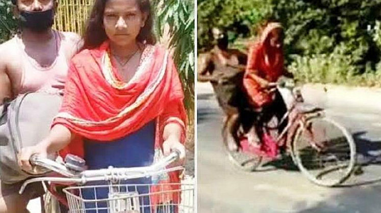 Biciklin vitte haza béna apját a kislány