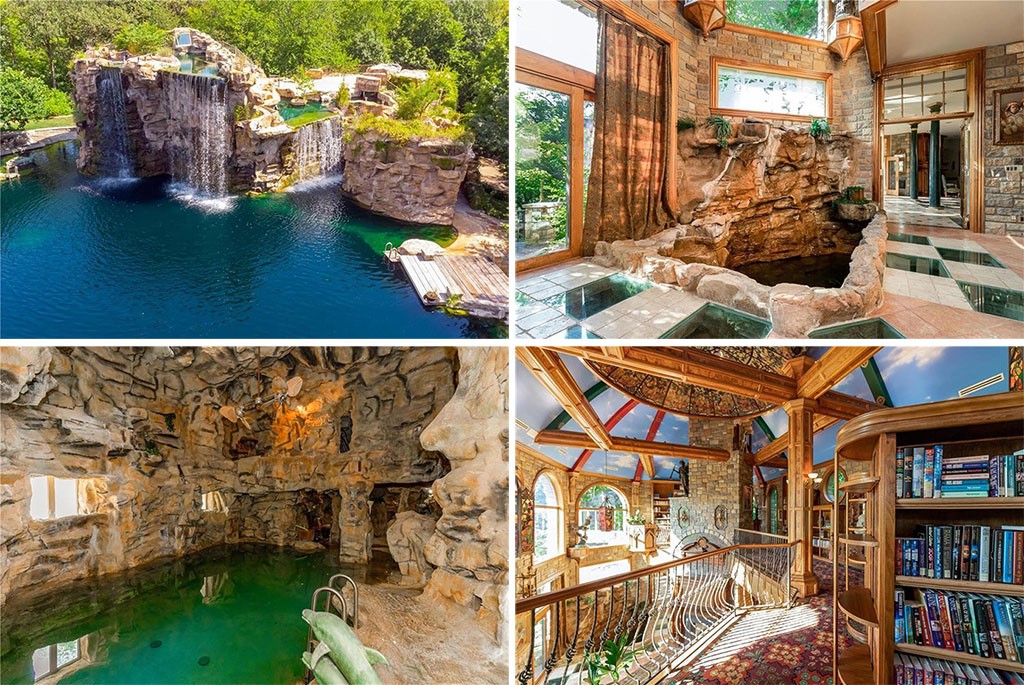 Szuperkastély saját vízeséssel és búvár-alagutakkal