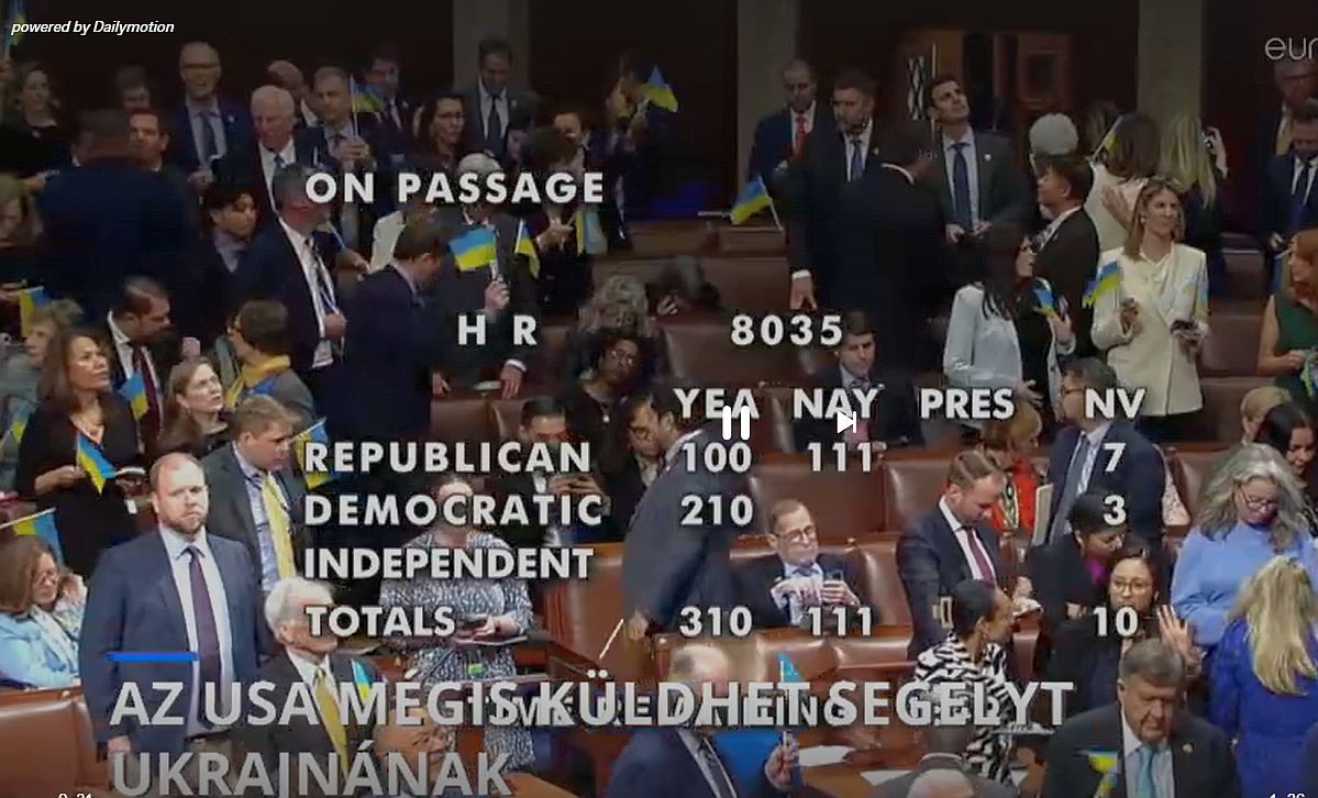 Megszavazta az amerikai képviselőház az Ukrajnának szánt katonai segélycsomagot